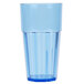 A close-up of a blue Thunder Group plastic tumbler.