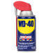 A WD-40 spray lubricant can with a red Smart Straw lid.