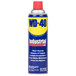 A blue and yellow WD-40 spray can.