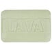 A rectangular white Lava soap bar with the word "Lava" in green.