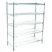 A Metro Metroseal 3 wire shelving unit with four shelves.