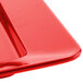 A close up of a red GET Red Sensation square deep plate.