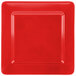 A red square GET Melamine plate with a square edge.