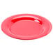 A red GET Sensation wide rim plate on a white background.