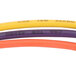 A close up of a cable with three different colored wires.