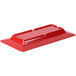 A red rectangular GET Melamine deep plate with a white background.
