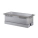 A Hatco drop-in hot food well with a metal pan and lid inside.