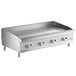 A Cooking Performance Group stainless steel gas countertop griddle.