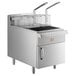 A Cooking Performance Group countertop gas fryer with two baskets.