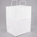A bundle of white Duro paper shopping bags with handles.