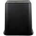 A black rectangular wastebasket with a black lid.