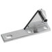 An Avantco stainless steel top right hinge bracket with two holes.