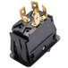 A black Nemco Euro style rocker switch with two gold contacts.