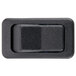 A close-up of a black plastic Nemco Euro Style Rocker Switch with a white background.