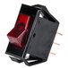 A black Nemco rocker switch with a red light.