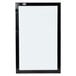 The right hinged door for an Avantco refrigerator with a black rectangular frame and white interior.