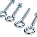 Three Nemco stainless steel eyebolts and nuts.