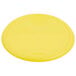 A yellow lid for Rubbermaid round food storage containers.