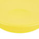 A Rubbermaid yellow polyethylene lid with a yellow circle in the middle.