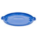 A blue plastic Rubbermaid lid with handles.