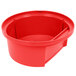 A red plastic dome top with a handle for Rubbermaid 44 gallon containers.