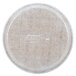 A white Cambro round fiberglass tray with a Rattan pattern.
