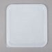 A white square Rubbermaid polyethylene lid on a white container.