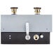 A close up of a Hatco Food Rethermalizer on a white background with brass valves.