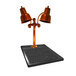 A Hanson Heat Lamps smoked copper carving station with a pair of lamps over a black synthetic granite base.
