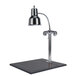 A Hanson Heat Lamps chrome carving station lamp on a black square surface.