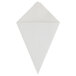 A white triangle shaped object made of paper.