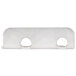 A white metal Avantco right lid hinge bracket with two holes.