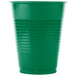 A green plastic cup.
