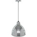 A silver Hanson Heat Lamp with a chrome finish hanging from a ceiling.