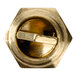 A close-up of a Cleveland Steamer Spray Nozzle brass metal knob.