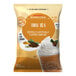 A bag of Big Train Dragonfly Thai Tea Blended Creme Frappe Mix with text and images.