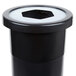 A black cylinder with a white top.