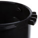 A black plastic container with a handle.