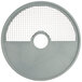 A grey circular object with wire mesh.