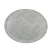 A white oval Cambro Camtray with a gray abstract design.