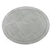 A grey oval Cambro tray with scratches.