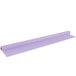 A roll of lavender colored plastic tablecover on a white background.