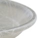 A round gray Cambro tray with an abstract design in the center.
