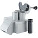 A grey Robot Coupe Vegetable Prep Attachment Kit with a white tube and two cups.