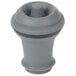A grey Vacu Vin wine stopper with a black rubber tip.