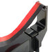 A black and red Point Plus ink ribbon attached to a black and red tape.
