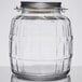 An Anchor Hocking clear glass jar with a metal lid.