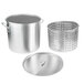 A large silver Vollrath Wear-Ever boiler/fryer pot with a lid.