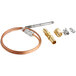 An 18" copper and brass All Points Snap-Fit Thermocouple with connectors.