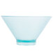 A clear polycarbonate serving bowl with a blue base.